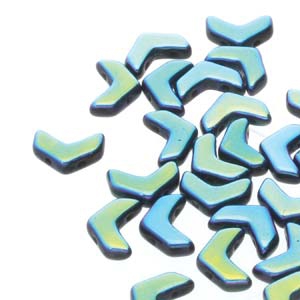 CHEV-23980-28703 Chevron Duo Beads Jet Full AB 30 stuks-0