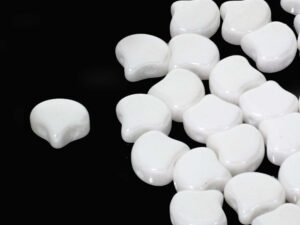 GIN-03000-14400 Matubo 2 Hole Ginko Bead Chalk White Luster 10 gram-0