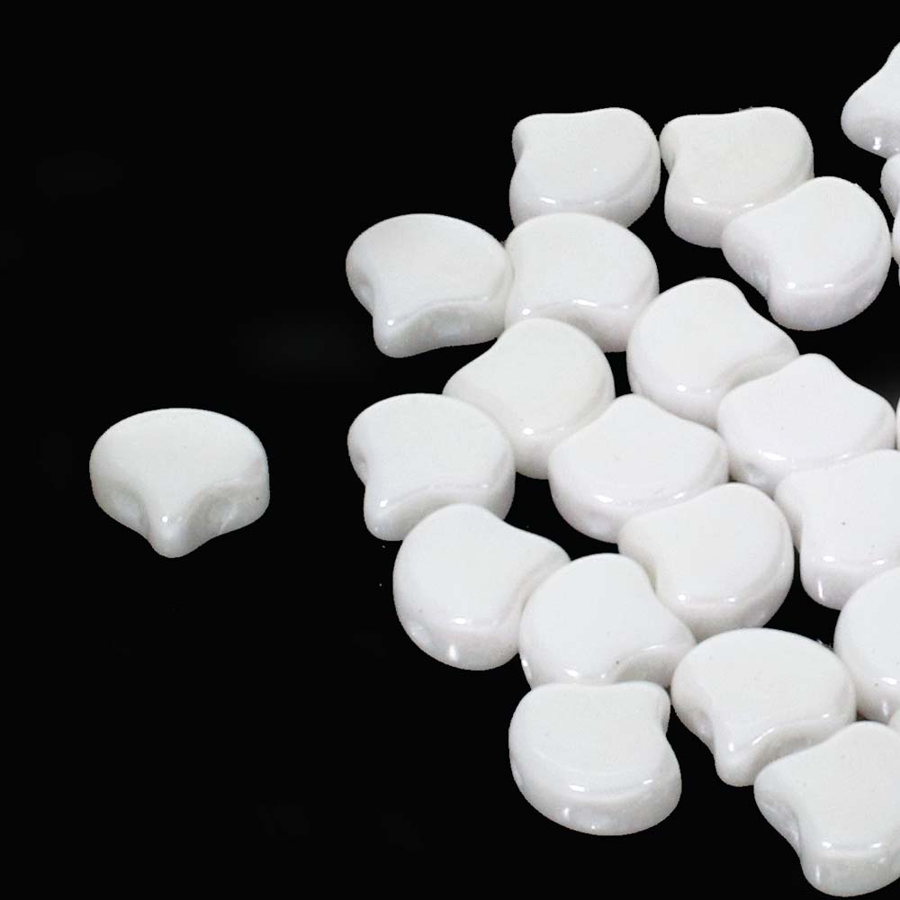 GIN-03000-14400 Matubo 2 Hole Ginko Bead Chalk White Luster 10 gram-0 GIN-03000-14400 Matubo 2 Hole Ginko Bead Chalk White Luster 10 gram-0