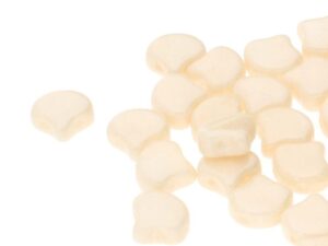 GIN-03000-14413 Matubo 2 Hole Ginko Bead Chalk White Champagne Luster 10 gram-0