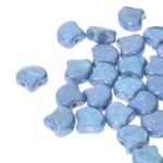 GIN-03000-14464 Matubo 2 Hole Ginko Bead Chalk White Blue Luster 10 gram-0