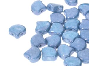 GIN-03000-14464 Matubo 2 Hole Ginko Bead Chalk White Blue Luster 10 gram-0