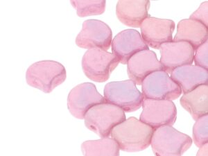 GIN-03000-14494 Matubo 2 Hole Ginko Bead Chalk White Lila/Pink Luster 10 gram-0