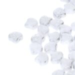 GIN-03000-15481 Matubo 2 Hole Ginko Bead Chalk White Silver Splash 10 gram-0