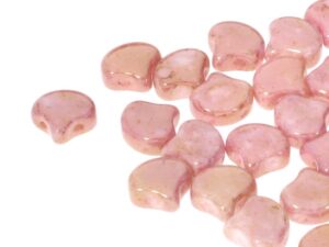 GIN-03000-15495 Matubo 2 Hole Ginko Bead Chalk White Red Terracotta 10 gram-0