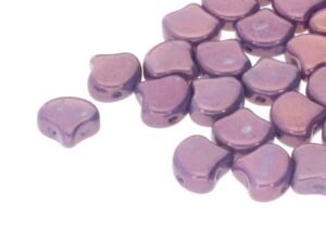 GIN-03000-15726 Matubo 2 Hole Ginko Bead Chalk White Purple Vega 10 gram-0