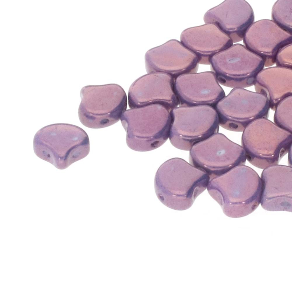 GIN-03000-15726 Matubo 2 Hole Ginko Bead Chalk White Purple Vega 10 gram-0