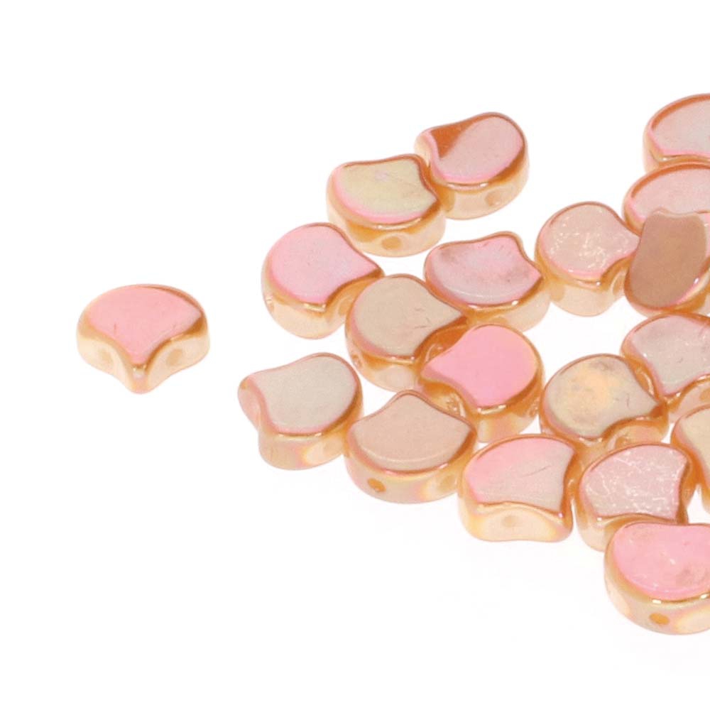 GIN-03000-29123 Matubo 2 Hole Ginko Bead Chalk White Full Apricot 10 gram-0