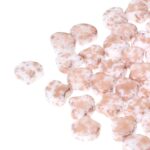 GIN-03000-94412 Matubo 2 Hole Ginko Bead Chalk White Copper Splash 10 gram-0