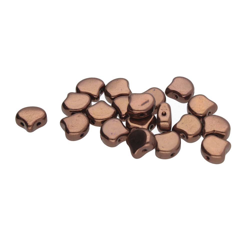 GIN-23980-14415 Matubo 2 Hole Ginko Bead Jet Bronze 10 gram-0