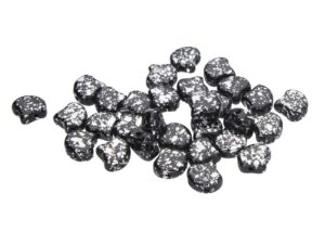 GIN-23980-15481 Matubo 2 Hole Ginko Bead Jet Silver Splash 10 gram-0