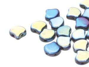 GIN-23980-28703 Matubo 2 Hole Ginko Bead Jet Full AB 10 gram-0