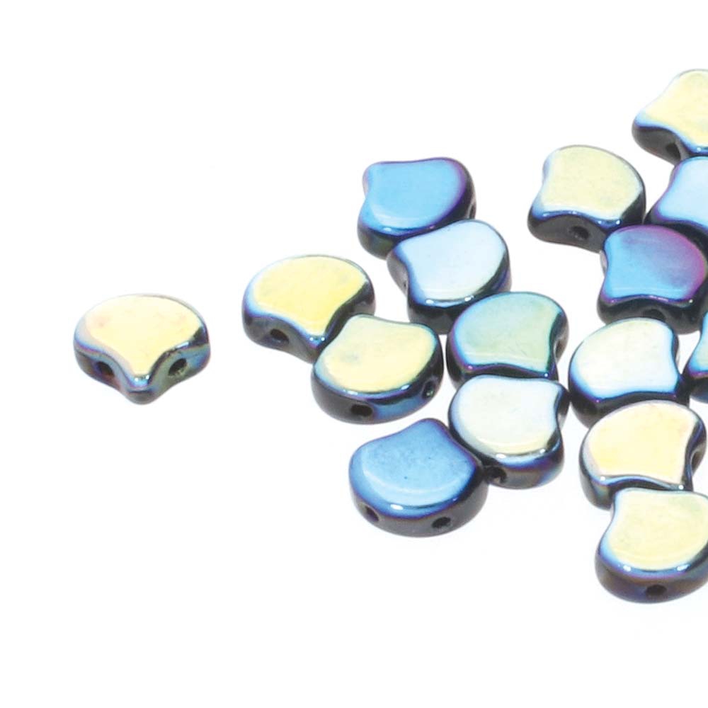 GIN-23980-28703 Matubo 2 Hole Ginko Bead Jet Full AB 10 gram-0