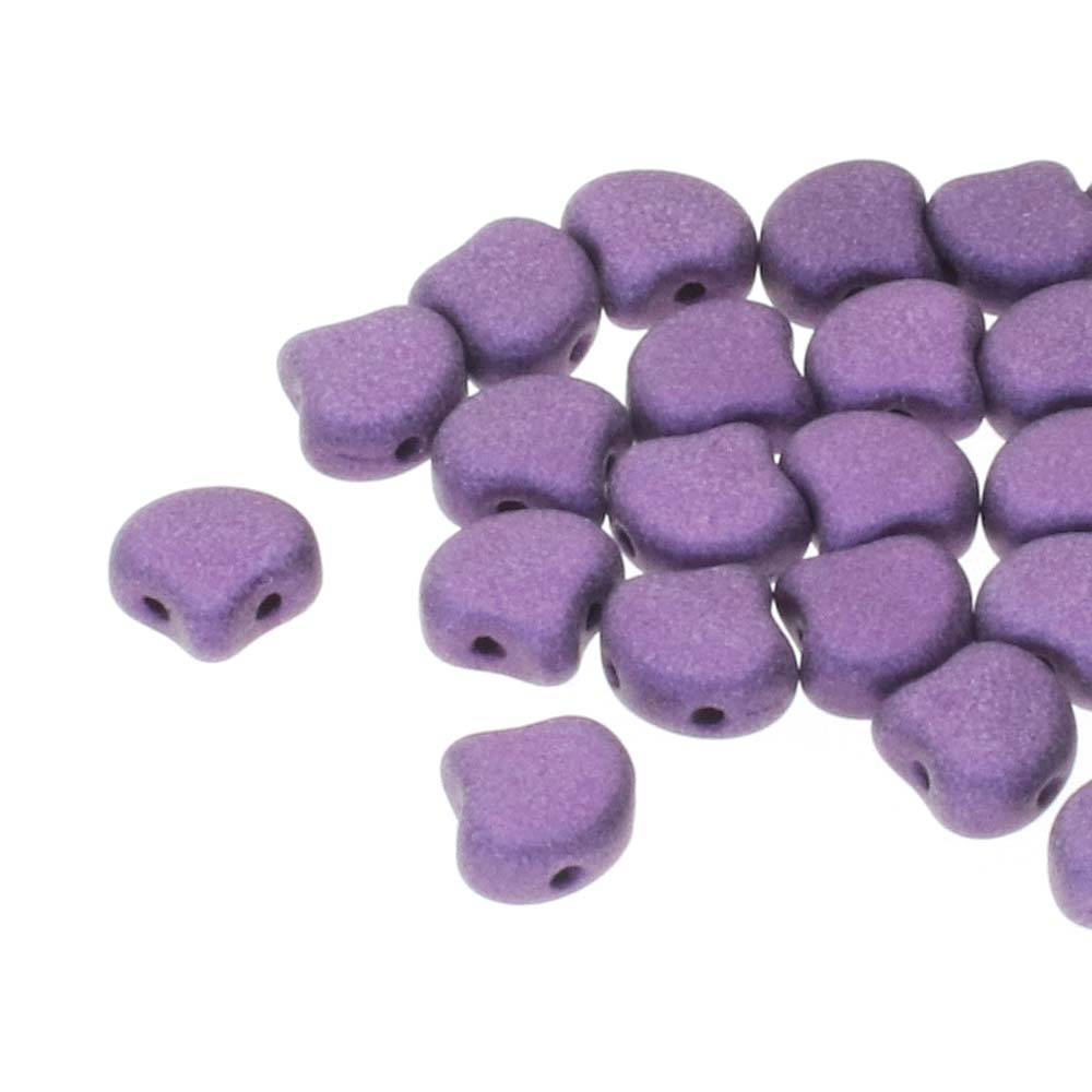 GIN-23980-79021 Matubo 2 Hole Ginko Bead Metallic Suede Purple 10 gram-0
