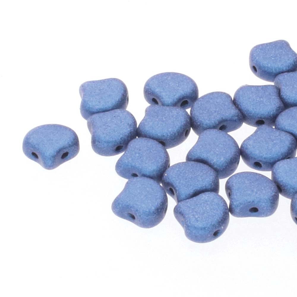 GIN-23980-79031 Matubo 2 Hole Ginko Bead Metallic Suede Blue 10 gram-0