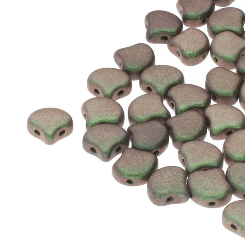 GIN-23980-94103 Matubo 2 Hole Ginko Bead Polychrome Sage & Citrus 10 gram-0
