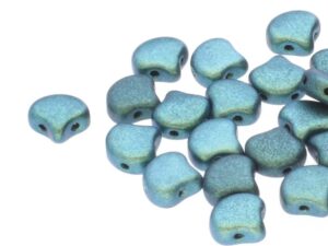 GIN-23980-94104 Polychrome Mint Chocolate Matubo 2 Hole Ginko Bead