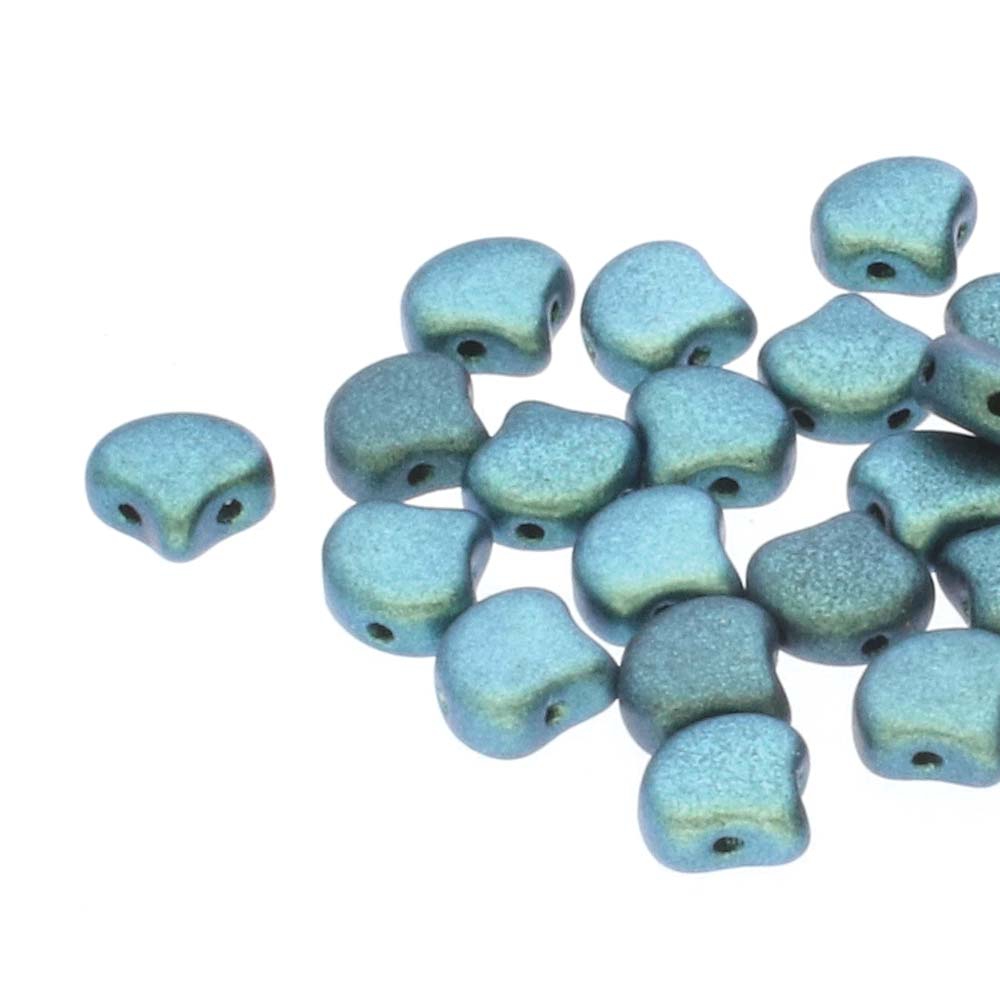 GIN-23980-94104 Matubo 2 Hole Ginko Bead Polychrome Mint Chocolate 10 gram-0 GIN-23980-94104 Matubo 2 Hole Ginko Bead Polychrome Mint Chocolate 10 gram-0