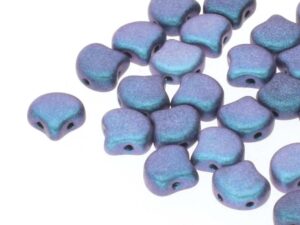 GIN-23980-94105 Matubo 2 Hole Ginko Bead Polychrome Blueberry 10 gram-0