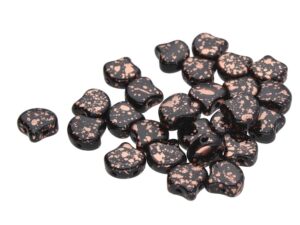 GIN-23980-94412 Matubo 2 Hole Ginko Bead Jet Copper Splash 10 gram-0