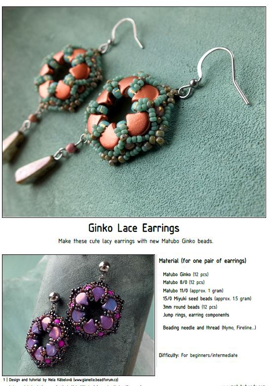 Free Pattern with Ginko Ginko Lace Earrings-0