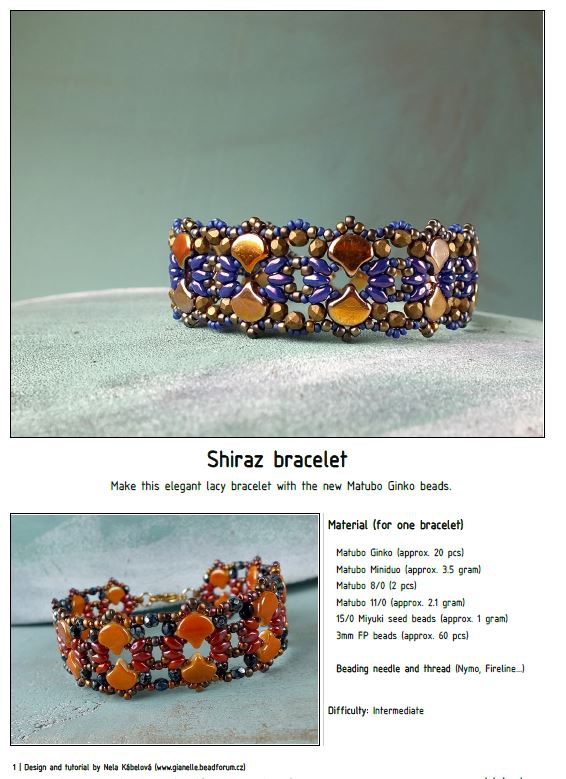 Free Pattern with Ginko Shiraz Bracelet-0 Free Pattern with Ginko Shiraz Bracelet-0