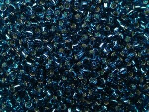 8/0 Glass Seed Beads, Iris Round, Peacock Blue, Iabout 3mm in diameter,  hole: 0.8mm, about 10000pcs/bag