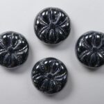 0020004 Jet Hematite Spider Beads 4 Pc.-0