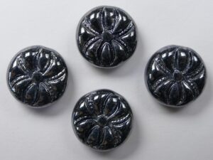 0020004 Jet Hematite Spider Beads 4 Pc.-0