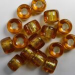 0030086 Silver Lined Topaz Roller Bead. 25 Pc.-0