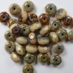 0040021 Opaque Beige Travertin Donut Facet 7 x 4 mm. 18 Pc.-0