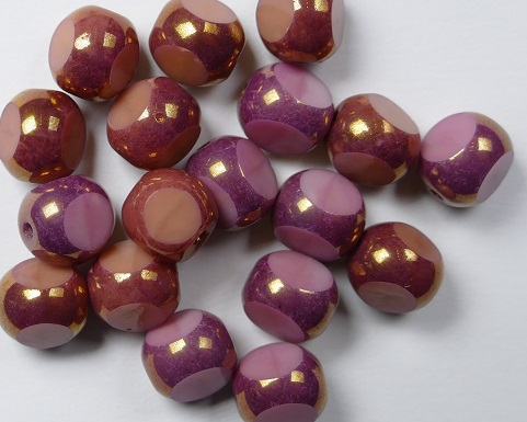 0070073 Rosanine/Bronze 3 Cut 8 mm. 10 Pc.-0 0070073 Rosanine/Bronze 3 Cut 8 mm. 10 Pc.-0