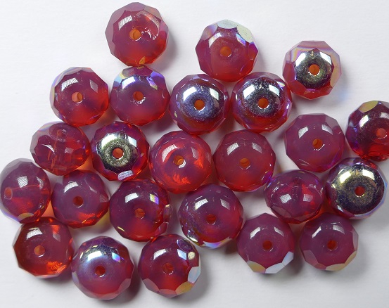 0070078 Dark Pink Opal AB rondelle 8x5 15 pc-0 0070078 Dark Pink Opal AB rondelle 8x5 15 pc-0