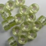0130036 Silver Lined Jonquil Roller Bead. 25 Pc.-0