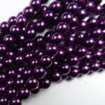 06-132-19001-70478 Shiny Purple 6 mm. Glass Pearl 100 Pc.-0