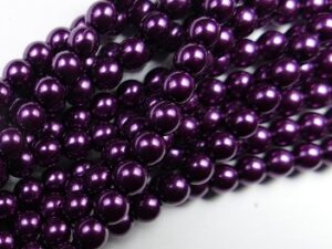 06-132-19001-70478 Shiny Purple 6 mm. Glass Pearl 100 Pc.-0