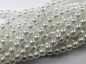 03-132-19001-70400 Shiny Bright White glass Pearl 150 Pc.-0