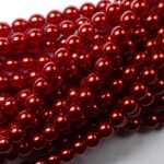 04-132-19001-70498 Shiny Red Glass Pearl 4 mm. 120 Pc.-0