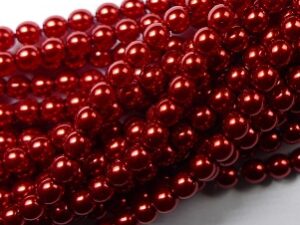 04-132-19001-70498 Shiny Red Glass Pearl 4 mm. 120 Pc.-0