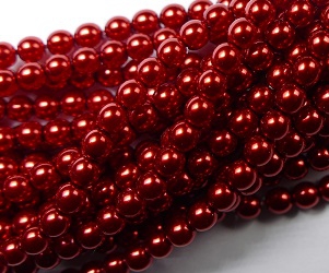04-132-19001-70498 Shiny Red Glass Pearl 4 mm. 120 Pc.-0 04-132-19001-70498 Shiny Red Glass Pearl 4 mm. 120 Pc.-0