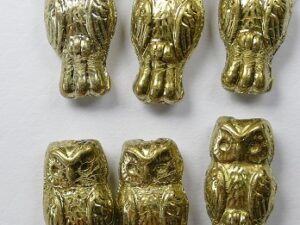 OWL-00030-26443 Owl Bead Full Amber 12 Pc.-0