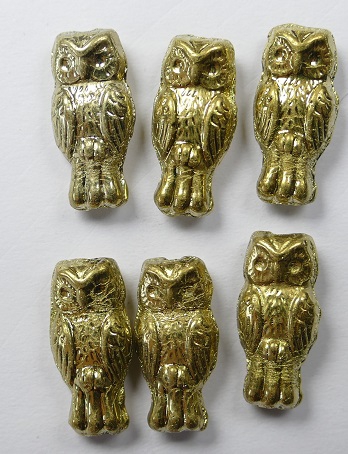 OWL-00030-26443 Owl Bead Full Amber 12 Pc.-0