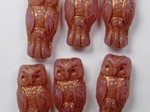 OWL-71010-54319 Owl Bead Rose Opal Bronze Patina 12 Pc.-0