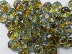 0020013 Crystal Travertin Donut Facet 6 x 4 mm. 25 Pc.-0