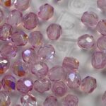 0070430 Coated Milky Pink AB facet 4 mm. 50 Pc.-0