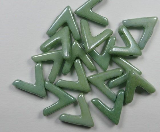 AVA-03000-14459 Chalk White Green Luster AVA Beads 10 Pc.-0 AVA-03000-14459 Chalk White Green Luster AVA Beads 10 Pc.-0