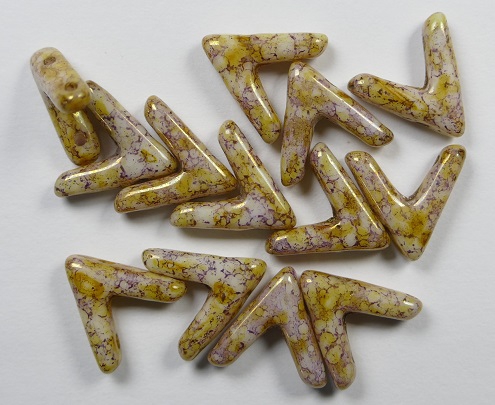 AVA-03000-15695 Chalk White Lila/Gold Luster AVA Beads 10 Pc.-0