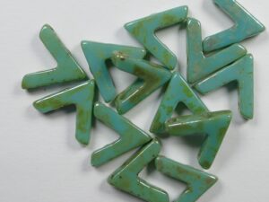 AVA-63130-43400 Green Turquoise Silver Picasso AVA Beads 10 Pc.-0
