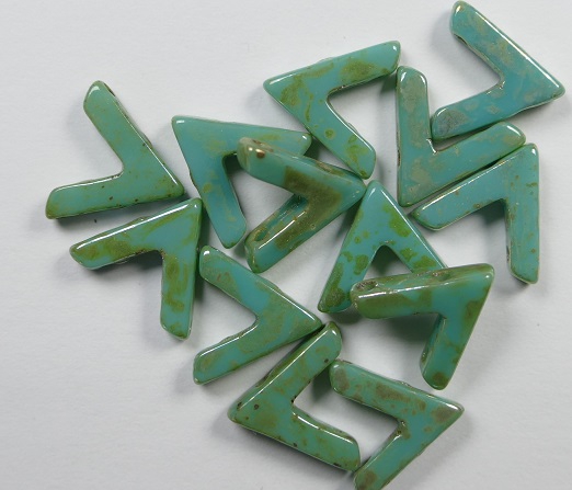 AVA-63130-43400 Green Turquoise Silver Picasso AVA Beads 10 Pc.-0
