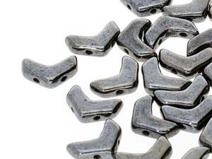 CHEV-23980-14400 Chevron Duo Beads Jet Gunmetal (Hematite) 30 stuks-0